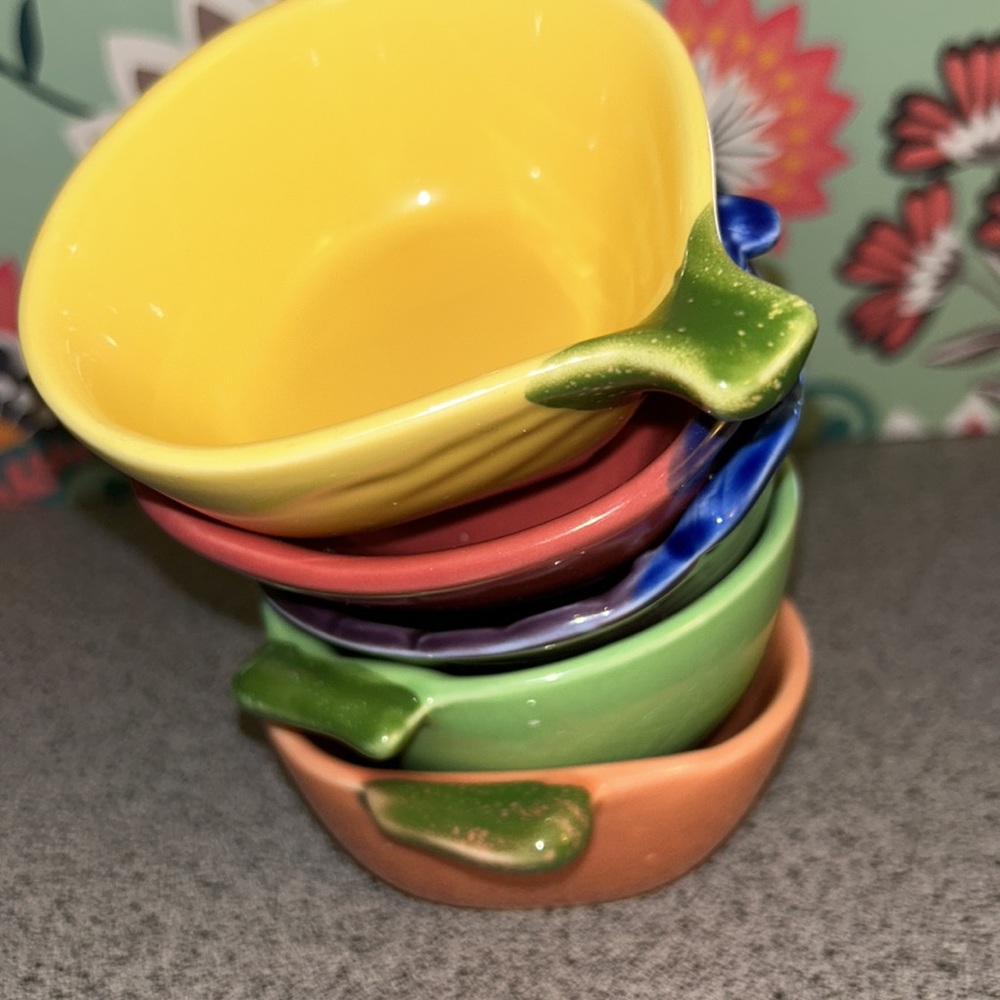 English set of 5 fruit ceramic pinch bowls - Picture 5 of 12